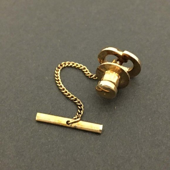 Christian Dior CD Logo Gold Tone Tie Tack Pin /5Q1403 - Picture 4 of 8